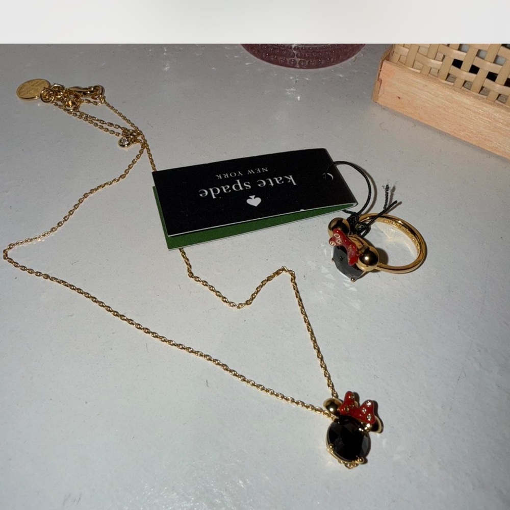 Disney Gold Necklace and Ring Set with Red and Black Accents